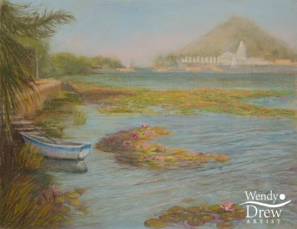 Waterlilies on the lake, Udai Bilas Palace, Dungapur